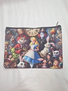 New Large Canvas Disney Alice in Wonderland Cosmetic Makeup Pouch Purse Bag